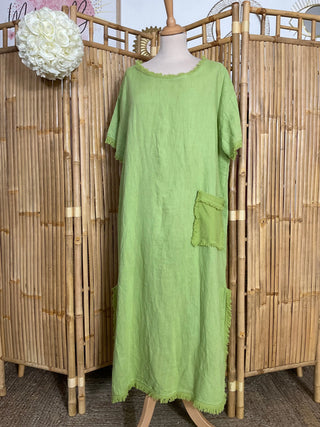Robe longue droite frangé M66 Mahana B Vert