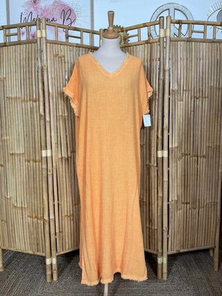 Robe longue frangé M64 Mahana B Orange