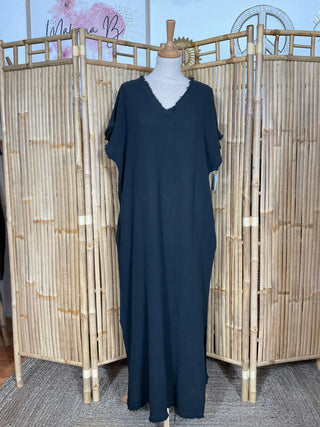 Robe longue frangé M64 Mahana B Noir