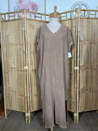 Robe longue frangé M64 Mahana B Camel