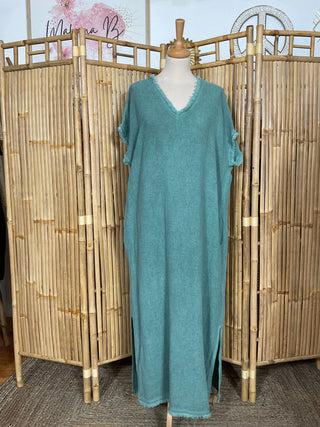 Robe longue frangé M64 Mahana B Vert