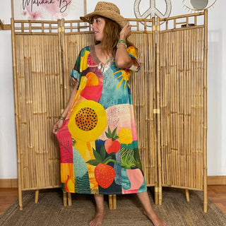 Robe longue lurex S158 Mahana B Fruit