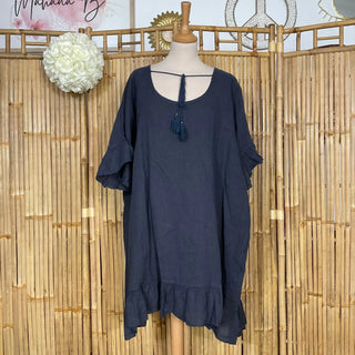 Robe tunique loose volantée M77 Mahana B Marine