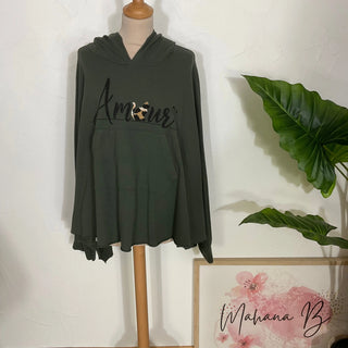 Sweat capuche amour S188 Mahana B Kaki