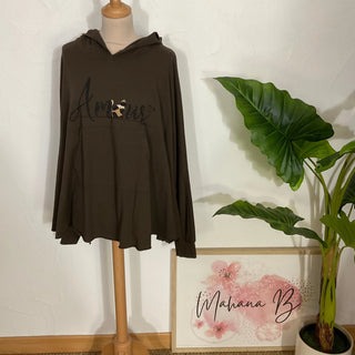 Sweat capuche amour S188 Mahana B Chocolat