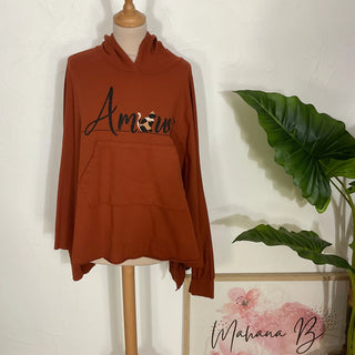 Sweat capuche amour S188 Mahana B Rouille