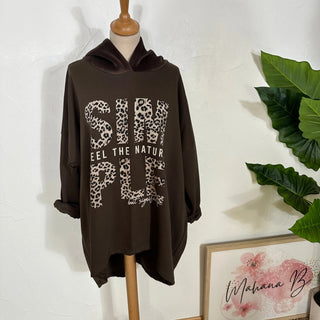 Sweat capuche léopard S281 Mahana B