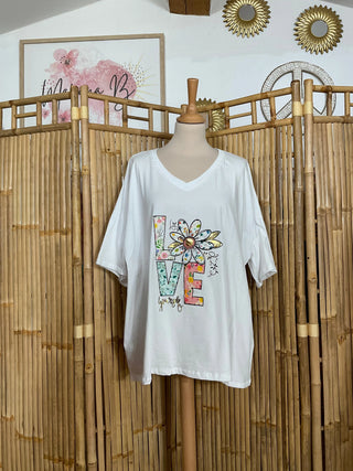 T-shirt grande taile avec motif V60 Mahana B