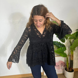 Tunique dentelle V164 Mahana B Noir