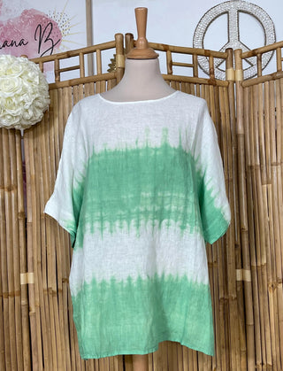 Tunique lin tie and dye M72 Mahana B Vert
