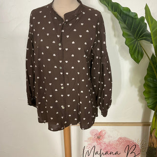 Tunique multi coeurs V102 Mahana B Chocolat