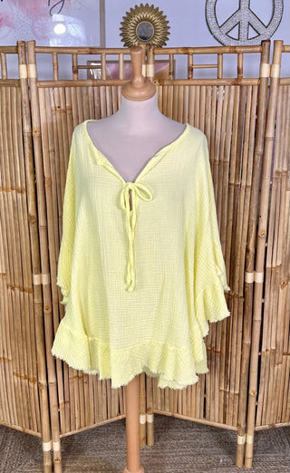 Tunique poncho en gaze de coton S109 Mahana B