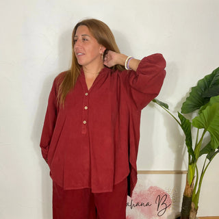 Tunique velours S177 Mahana B Bordeaux