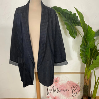 Veste blazer rayé S173 Mahana B Marine